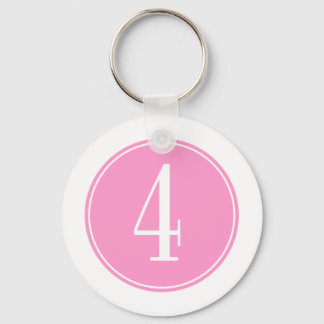 4 Rosa Kreis Schlüsselanhänger