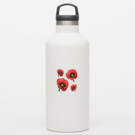 4 rote Pupien Aufkleber