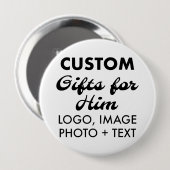 4" Round Button Button Abzeichen Benutzerdefiniert (Vorne & Hinten)