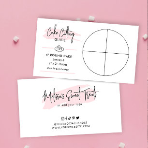 4" Runder Cake Cutting Guide 2x2 Portionsgröße Begleitkarte