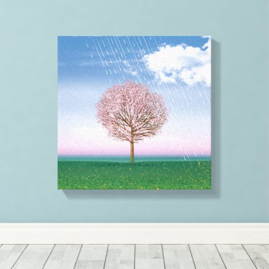 4 Saison 4 Panels SPRING Art Leinwand Druck (Insitu (Holzboden))