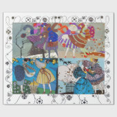 4 SAISONEN ART DECO SCHÖNHEIT GESCHMACK KOSTEN DES GESCHENKPAPIER (Flach)