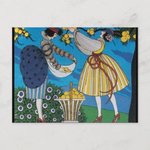 4 SAISONEN/SOMMERGARTEN/FASHION COSTUME DESIGNER POSTKARTE