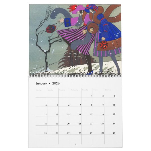 4 SAISONS 2016 ARTDECO SCHÖNHEIT FASHION ILLUSTRAT KALENDER (Jan 2026)