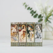 4 Saisons A. Mucha Postcard Postkarte (Stehend Vorderseite)