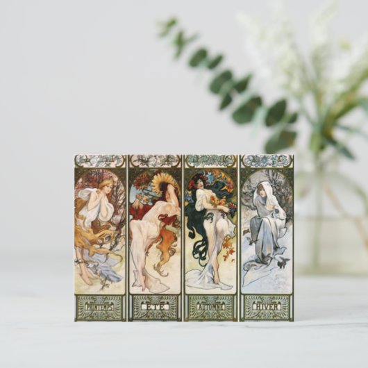4 Saisons A. Mucha Postcard Postkarte (Stehend Vorderseite)