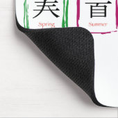 4 Saisons in japanischer Sprache - schwarzer Text Mousepad (Ecke)