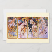 4 Saisons von Alphonse Mucha, Vintager Jugendstil Einladung (Vorderseite)