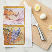 4 Saisons von Alphonse Mucha, Vintager Jugendstil Geschirrtuch (Viertel Falte)