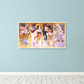 4 Saisons von Alphonse Mucha, Vintager Jugendstil Leinwanddruck (Insitu (Holzboden))