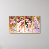 4 Saisons von Alphonse Mucha, Vintager Jugendstil Leinwanddruck (Vorderseite)
