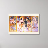 4 Saisons von Alphonse Mucha, Vintager Jugendstil Leinwanddruck (Vorderseite)