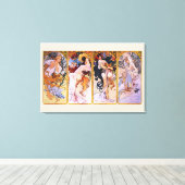 4 Saisons von Alphonse Mucha, Vintager Jugendstil Leinwanddruck (Insitu (Holzboden))