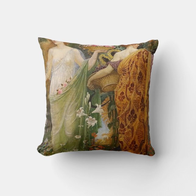 4 Saisons von Walter Crane Kissen (Vorderseite)
