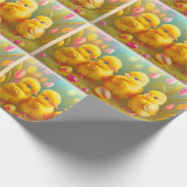 4 Sammlung von Osterhühnern und -Blume Geschenkpapier (Ecke)