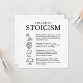 4 Säulen des Stoikismus Karte (Vorderseite/Rückseite Beispiel)