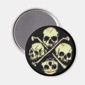 4 Schädelmagnete Magnet (Vorderseite/Rückseite)