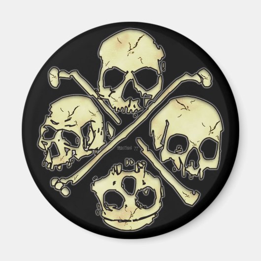 4 Schädelmagnete Magnet (Vorne)