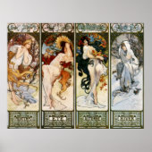4 Seasons Alphonse Mucha Print Poster (Vorne)