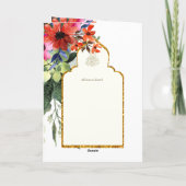 4 Seite NIKAH WALIMA Invite Red Floral Islamic Wed Karte (Rückseite)