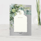 4 Seite Silver GREENERY Islamic NIKAH WALIMA Einla Karte (Rückseite)