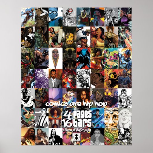 4 Seiten 16 Bars: "Comicen sind Hip Hop" Poster (Vorne)