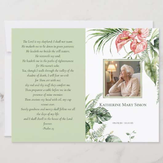 4-Seiten-Foto für grüne Beerdigung (Vorderseite)