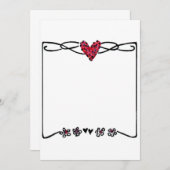 4 Seiten rotes Herz Dankeskarte (Vorne/Hinten)