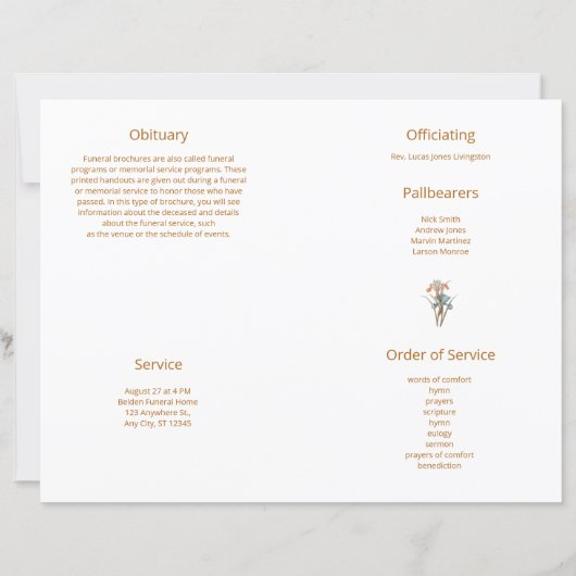 4-seitige Blume-Blumenbeerprogramm (Rückseite)