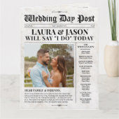 4-seitiges Hochzeitsprogramm Einzigartige Hochzeit Karte (Vorderseite)