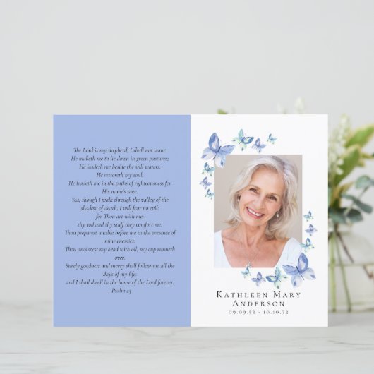 4-seitiges Minimalistisches Beerdigungsprogramm (Stehend Vorderseite)