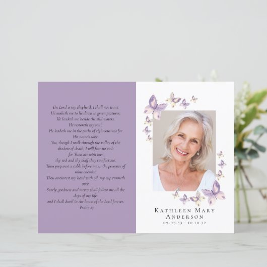 4-seitiges Minimalistisches Beerdigungsprogramm (Stehend Vorderseite)