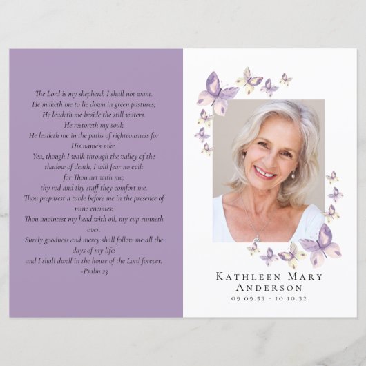 4-seitiges Minimalistisches Beerdigungsprogramm (Vorderseite)