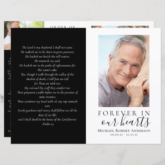 4-seitiges Minimalistisches Beerdigungsprogramm (Vorne/Hinten)