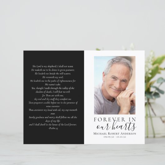 4-seitiges Minimalistisches Beerdigungsprogramm (Stehend Vorderseite)