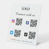 4 Social Media Qr Code Scan Logo TikTok Instagram Sockelschild (Vorderseite)