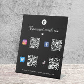 4 Social Media Qr Code Schwarzes Logo TikTok Faceb Sockelschild