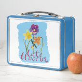 4 Spring and Summer Flowers with Fancy Text Metall Brotdose (Beispiel)