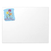 4 Spring and Summer Flowers with Fancy Text Notizblock (Vorderseite)