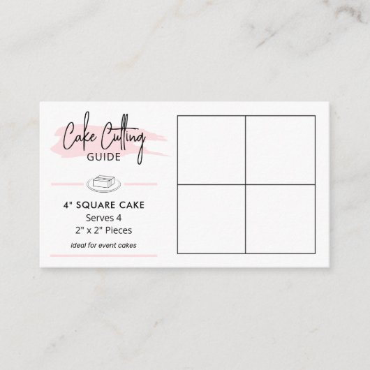 4" Square Cake Cutting Guide 2x2 Party Servvvings Begleitkarte (Vorderseite)