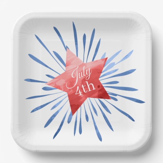 4. Star Fireworks Paper Plate Pappteller (Vorderseite)