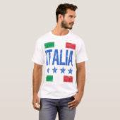 4 Star Italia with Italian flag distressed retro T-Shirt (Vorne ganz)