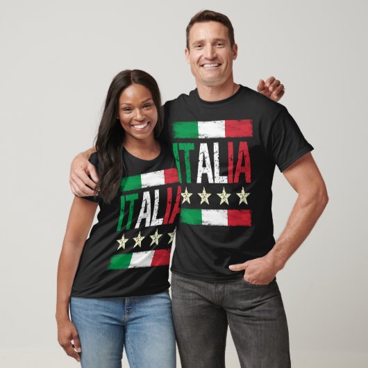 4 Sterne Italia mit italienischer Flagge in Not Re T-Shirt (Unisex)