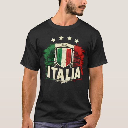 4 Sterne Italia mit italienischer Flagge in Not Re T-Shirt (Vorderseite)