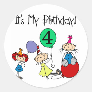 4. Stick Kids Party Geburtstagsgeschenke und Gesch Runder Aufkleber