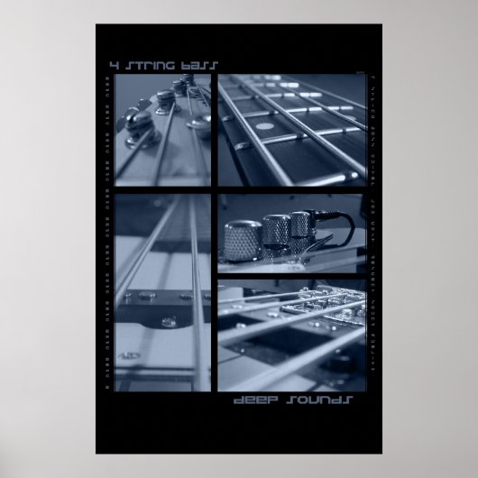 4-String-Bass-Gitarre Poster (Vorne)