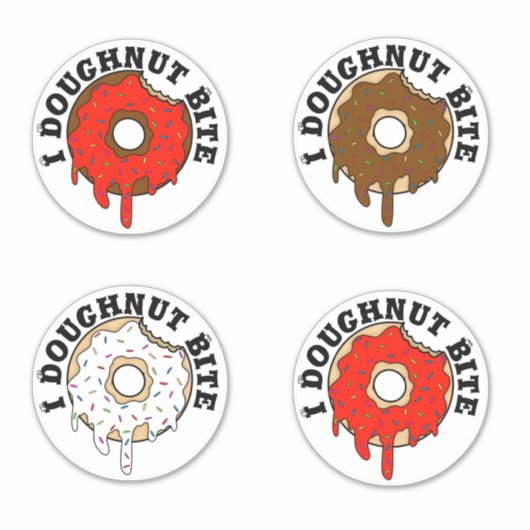4 Stück I Donut Bite Aufkleber (Vorderseite)