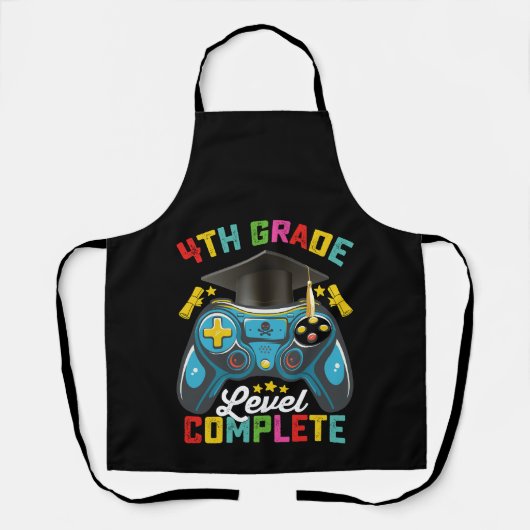 4. Stufe Abschluss Gaming Gamer Schürze (Vorderseite)