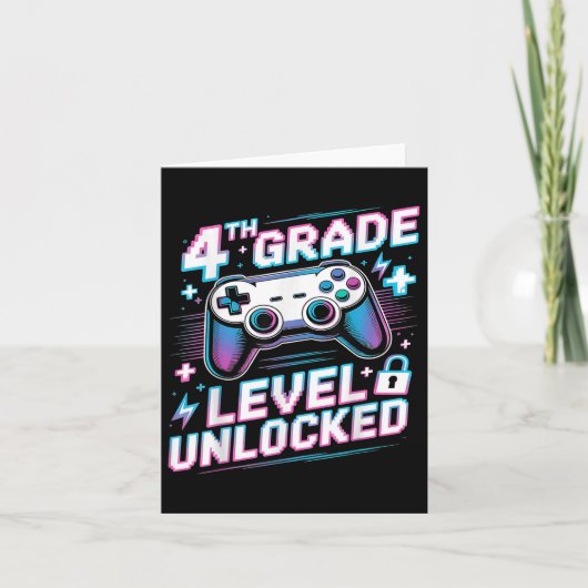 4. Stufe Entsperrtes Video Game First Day Boy Karte (Vorderseite)