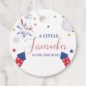 4 t Juli Unabhängigkeitsfirecracker Baby Shower Geschenkanhänger (Vorderseite)